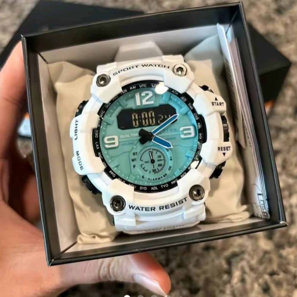 Activa Invicta White Sport Watch with Mint Blue Dial
